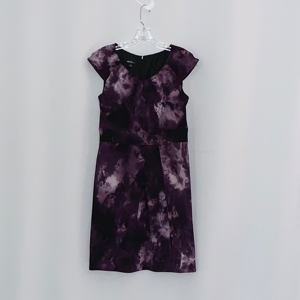 ALYX Cap Sleeve Black/Purple Tie Dye Dress